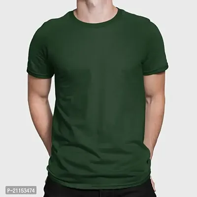 ZZZ SportsMens Cotton Round Neck T-Shirt Bottle Green M-thumb2