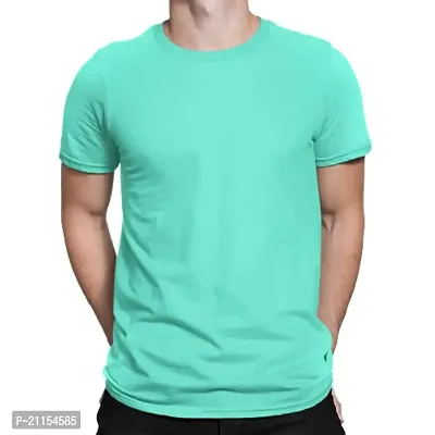 ZZZ Mens Cotton Round Neck T-Shirt Sea Green 5XL-thumb0