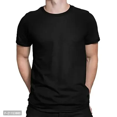 ZZZ SportsMens Cotton Round Neck T-Shirt Black L-thumb0