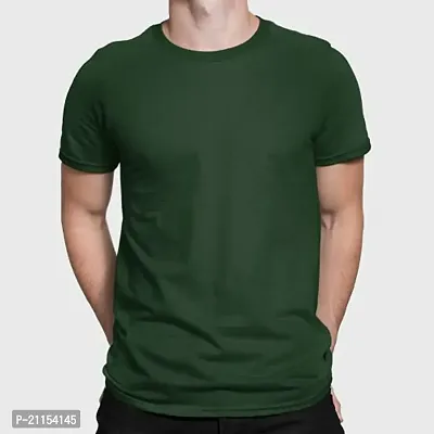 ZZZ SportsMens Cotton Round Neck T-Shirt Bottle Green 2XL-thumb2