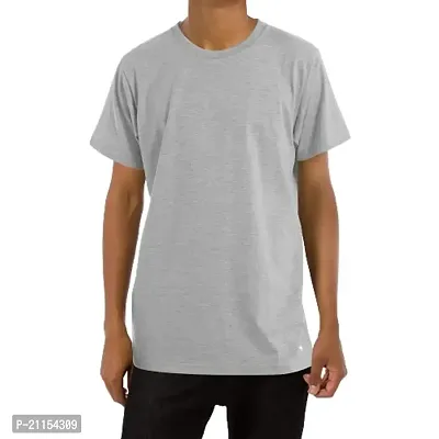 ZZZ SportsMens Cotton Round Neck T-Shirt Melange Grey 2XL-thumb0