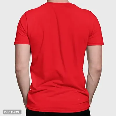 ZZZ Mens Cotton Round Neck T-Shirt Red S-thumb3