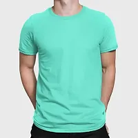 ZZZ Mens Cotton Round Neck T-Shirt Sea Green 5XL-thumb1