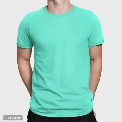 ZZZ Mens Cotton Round Neck T-Shirt Sea Green 5XL-thumb2