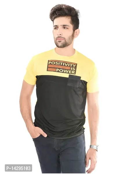 Stylish Men Polyester Round Neck T-Shirt