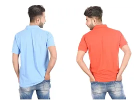 Reliable Multicoloured Cotton Blend  Polos For Men Pack Of 2-thumb1