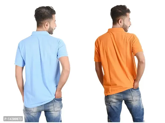 Reliable Multicoloured Cotton Blend  Polos For Men Pack Of 2-thumb2