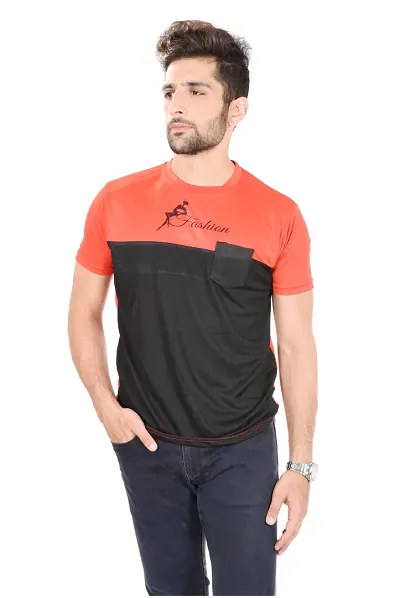 Polyester short-sleeve Round Neck Tees for Men