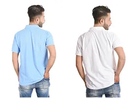 Reliable Multicoloured Cotton Blend  Polos For Men Pack Of 2-thumb1