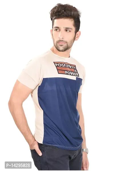 Stylish Men Polyester Round Neck T-Shirt