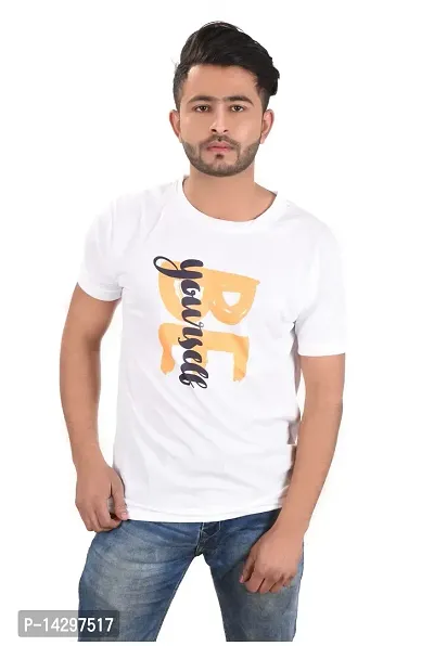 Stylish Men Polyester Round Neck T-Shirt