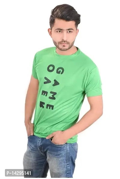 Stylish Men Polyester Round Neck T-Shirt-thumb2