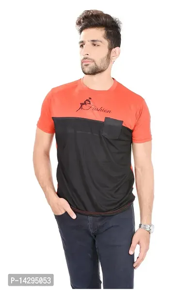 Stylish Men Polyester Round Neck T-Shirt