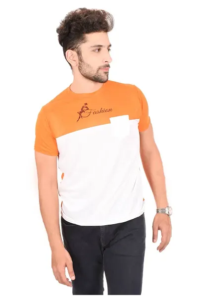 Short-sleeve Polyester Multicolored Tees for Men