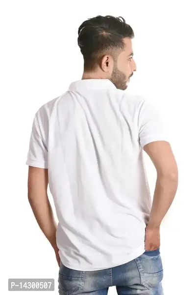 Reliable White Cotton Blend  Polos For Men-thumb3