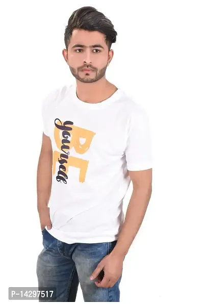 Stylish Men Polyester Round Neck T-Shirt-thumb2