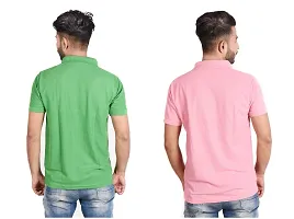 Reliable Multicoloured Cotton Blend  Polos For Men Pack Of 2-thumb1