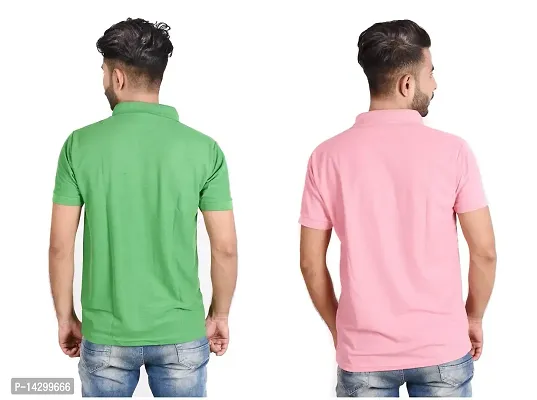 Reliable Multicoloured Cotton Blend  Polos For Men Pack Of 2-thumb2