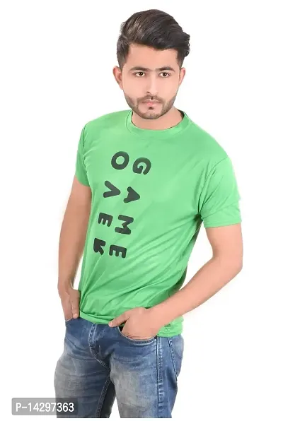 Stylish Men Polyester Round Neck T-Shirt-thumb2