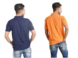 Reliable Multicoloured Cotton Blend  Polos For Men Pack Of 2-thumb1