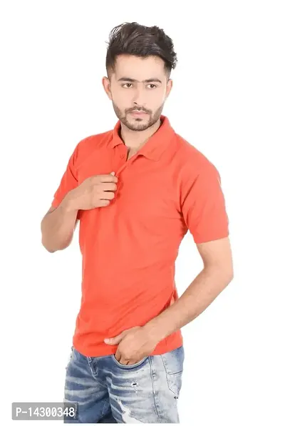 Reliable Red Cotton Blend  Polos For Men-thumb3