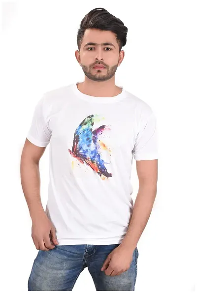 Short-sleeve Polyester Multicolored T-shirt-for Men