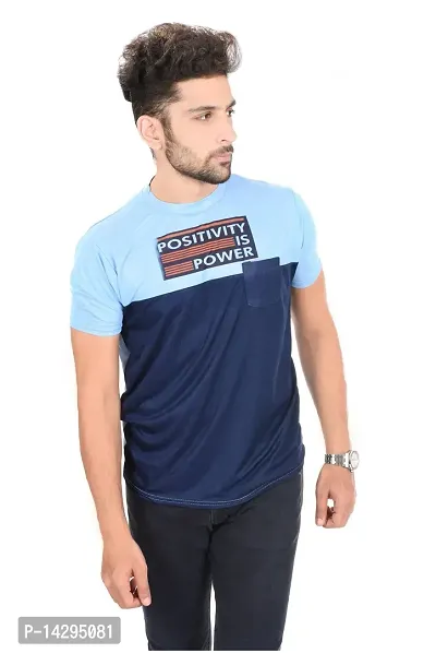 Stylish Men Polyester Round Neck T-Shirt