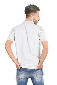 Reliable Grey Cotton Blend  Polos For Men-thumb2