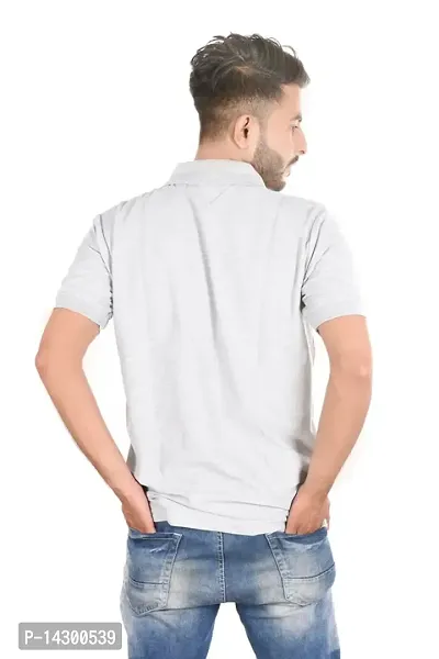 Reliable Grey Cotton Blend  Polos For Men-thumb3