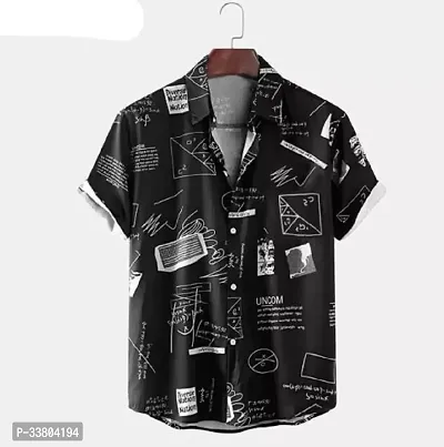 Reliable Black Cotton Blend Printed Casual Shirt For Men-thumb0