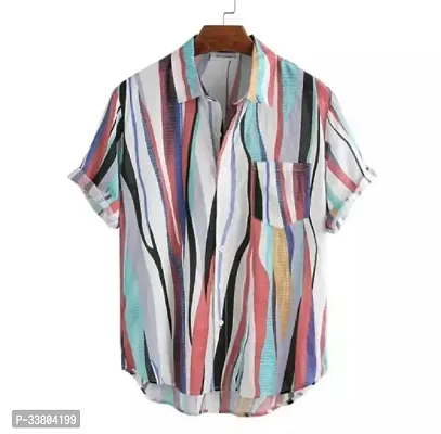 Reliable White Cotton Blend Printed Casual Shirt For Men