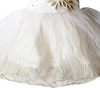 Baby Girl's Knee Length Birthday Doll Frock (k babu, Off-White, 9-12 Months)-thumb3