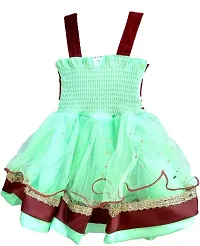 Paras Pooja Garments Best Designer Baby Doll Frock Dress Daily casualuse New Born Baby Birthday Girl Gift Item (9-12 Months, Off White) (Green, 0-6 Months)-thumb1