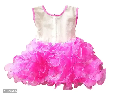 socho samjo Baby Girl's Midi Fit And Flare Dress (nnn_Baby Pink_12-18 Months)-thumb2