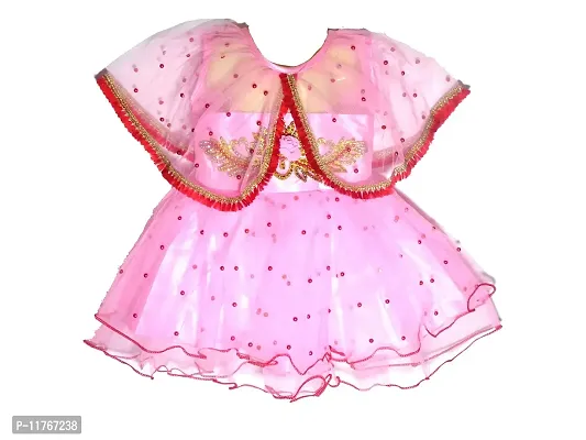 Kids Fashion hub Best Designer Baby Doll Frock Dress Daily casualuse New Born Baby Birthday Girl Gift Item (Pink, 6-9 Months)-thumb0