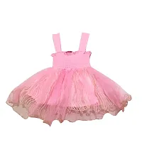 Paras Pooja Garments Baby Girl's casual Doll Frock Dress (k babu, 9-12 Months, Pink)-thumb2