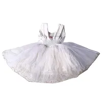 Baby Girl's Halterneck Knee Length Frock Dress (k babu_White_9-12 Months)-thumb1