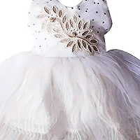 Baby Girl's Halterneck Knee Length Frock Dress (k babu_White_9-12 Months)-thumb3