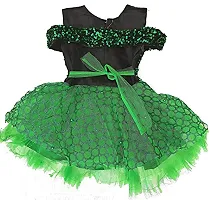 Misti COLLECTION Beautiful Net Fabric Knee Length Frock Dress for Baby Girls Green-thumb1