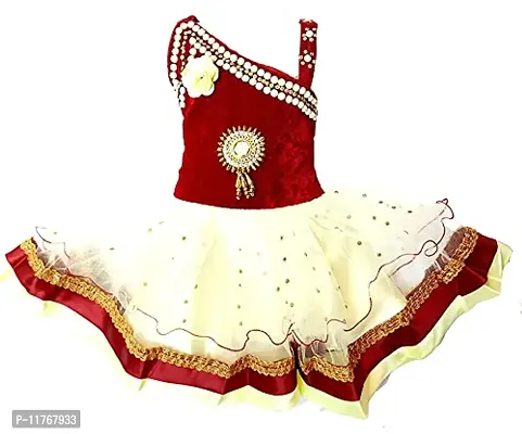 Misti Collection Baby Girls Fit & Flare Beautiful Designer Fancy Dress Birthday/Party/Wedding Red-thumb3