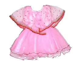 Kids Fashion hub Best Designer Baby Doll Frock Dress Daily casualuse New Born Baby Birthday Girl Gift Item (Pink, 6-9 Months)-thumb1