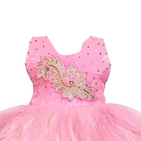 Baby Girls' halter neck Knee Length Frock (k babu_Pink_3-6 Months)-thumb3