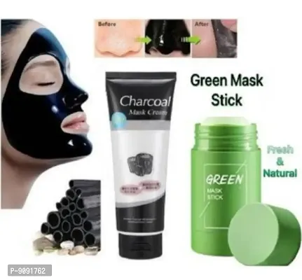 Combo Of Charcoal Mask  Green Mask