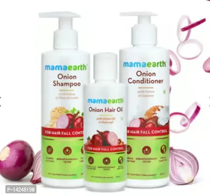Mama Earth Onion Shampoo  Hair Oil  Conditioner Pack Of 3