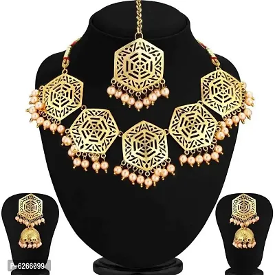 Basra Pearl Golden Jewellery Set