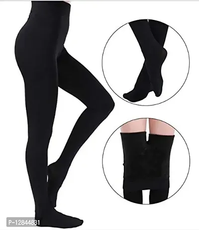 Fleece Footed Leggings Sets Solid Leggings Versatile Trendy - Temu