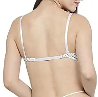 JMT Wear Women's Poly Cotton Padded Wired Push-Up Bra White-thumb2