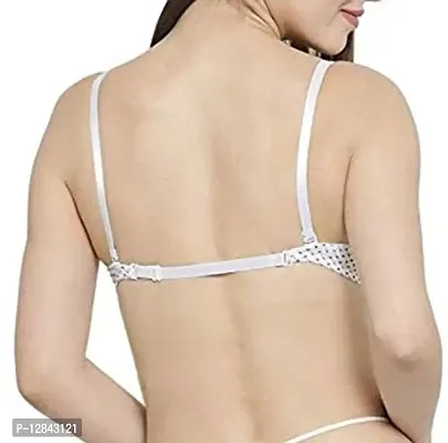 JMT Wear Women's Poly Cotton Padded Wired Push-Up Bra White-thumb3