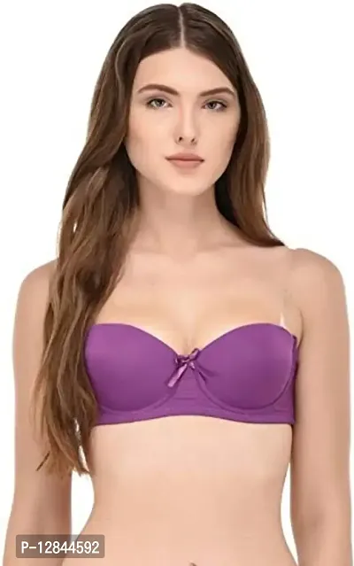 JMT Wear Women's Polyamide & Elastane Lightly Padded Wired Push-Up Bra(Purple)(36B)