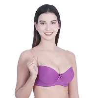 JMT Wear Women's Strapless, Transparent Straps Push up Padded Bra (Purple)(34B)-thumb2